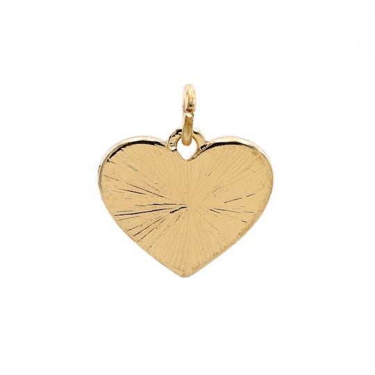 12 Pack: Charmalong™ 14K Gold-Plated Pavé Heart Charm by Bead Landing™